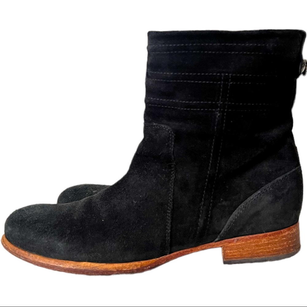 ALBERTO FERMANI Black Suede Boots. Size 6.5